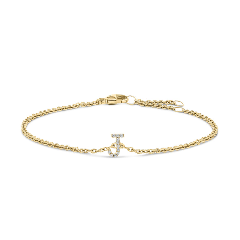Bids.com 10K White Gold Diamond Accent "A" Initial Charm and Link Bracelet Bracelets