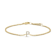 Bids.com 10K White Gold Diamond Accent "A" Initial Charm and Link Bracelet Bracelets