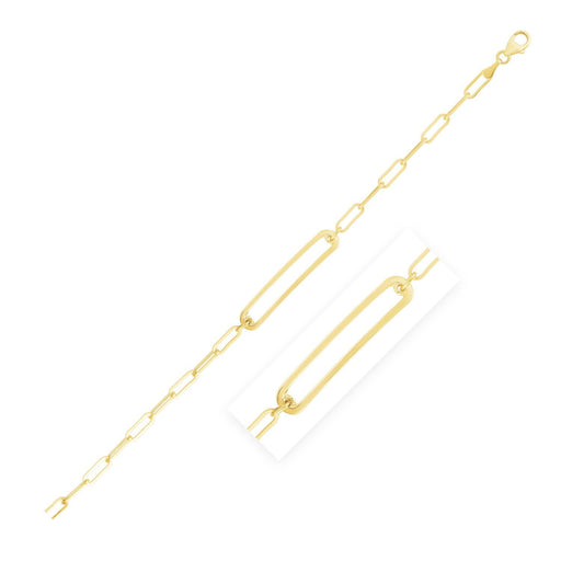 Bids.com 14k Yellow Gold High Polish Open Curved Paperclip Bracelet Bracelets White Smoke 7 / Yellow Gold