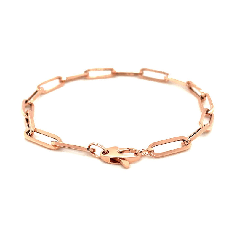 Bids.com 14K Rose Gold Extra Wide Paperclip Chain Bracelet Bracelets