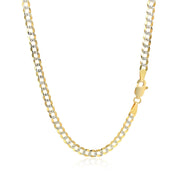 Bids.com 3.6 mm 14k Two Tone Gold Pave Curb Chain Necklaces