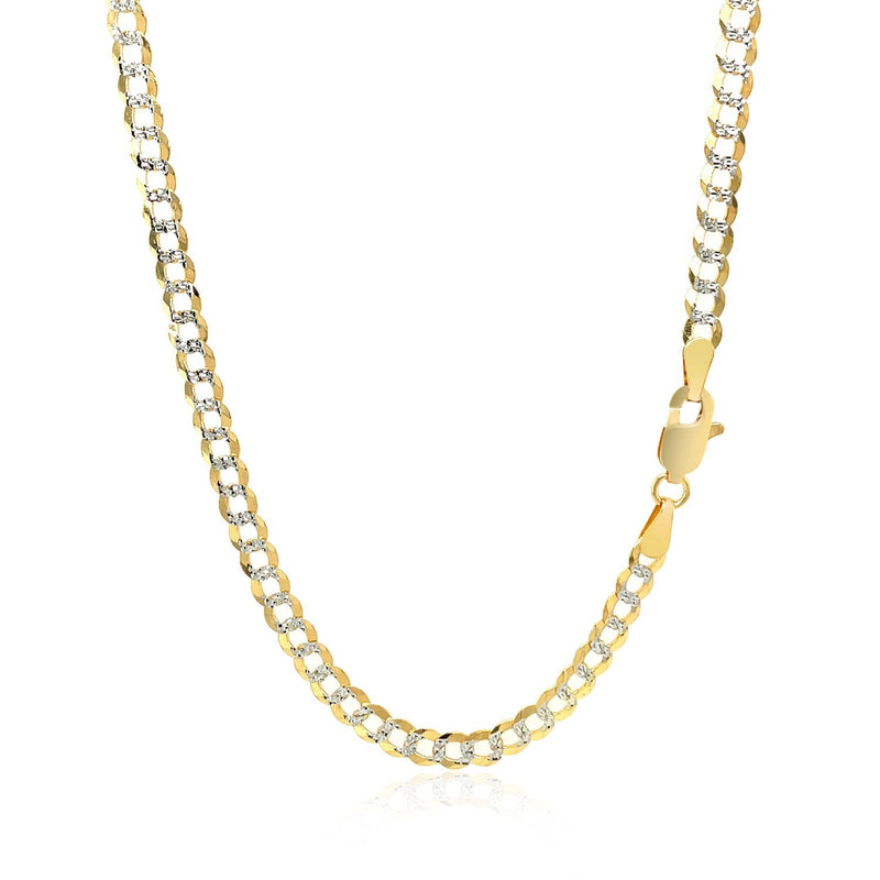 Bids.com 3.6 mm 14k Two Tone Gold Pave Curb Chain Necklaces