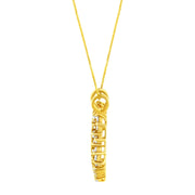 Bids.com 14K Yellow Gold Plated .925 Sterling Silver Brilliant-Cut Diamond Open Heart 18" Pendant Necklace (K-L Color, I1-I2 Clarity) Necklaces