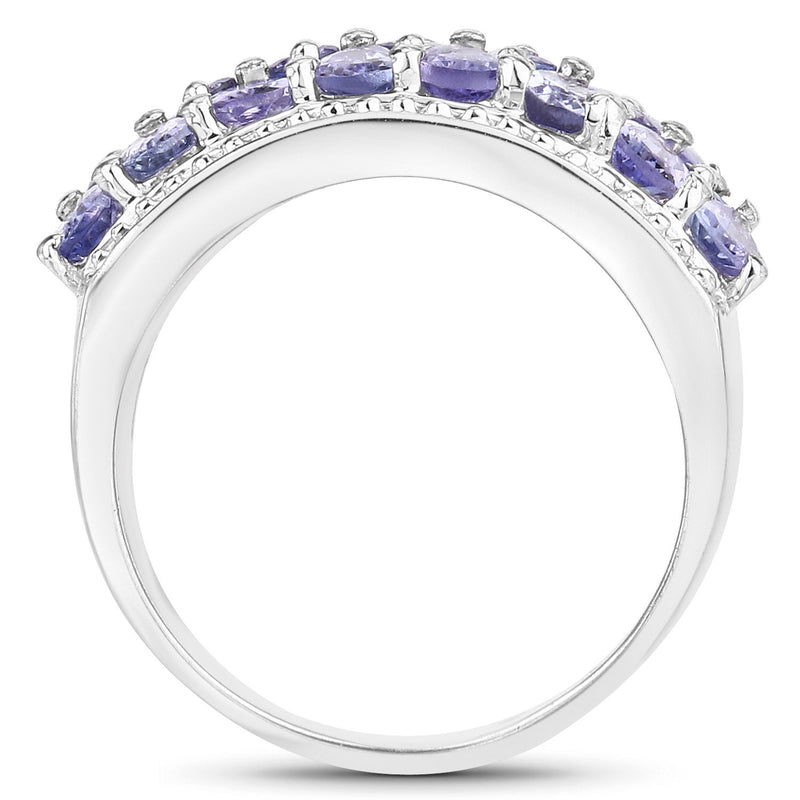 Bids.com 2.59 Carat Genuine Tanzanite .925 Sterling Silver Ring Rings