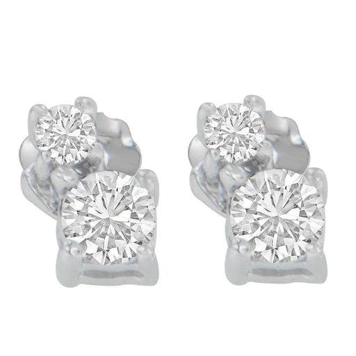 Bids.com 14K White Gold 1/2 cttw Round Cut Diamond Earrings (H-I, SI2-I1) Earrings