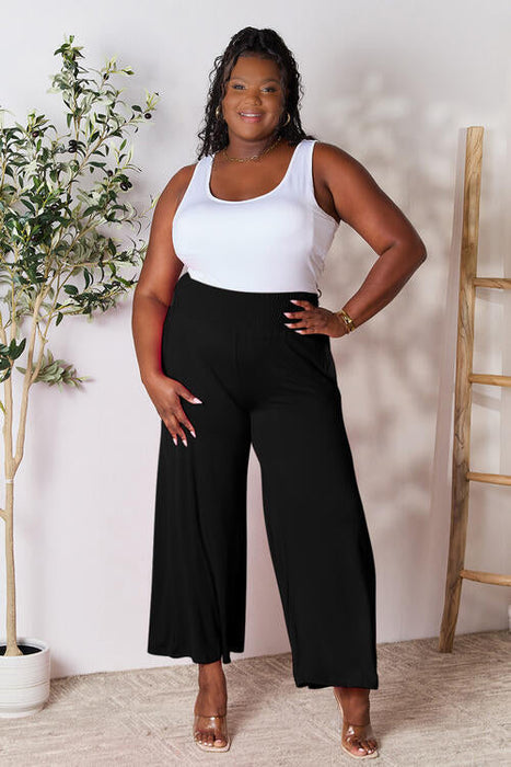 Double Take Full Size Smocked Wide Waistband Wide Leg Pants by VYSN