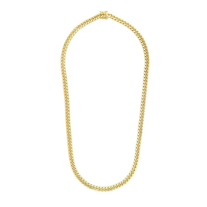 Bids.com 6.9mm 14k Yellow Gold Semi Solid Miami Cuban Chain Necklaces