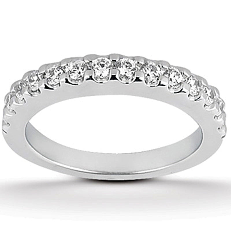 Bids.com 14k White Gold Shared Prong Diamond Wedding Ring Band Rings