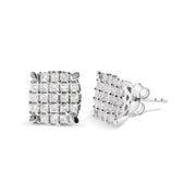 Bids.com 10K White Gold 3/4 Cttw Princess Diamond Composite Cushion Shape Stud Earrings (I-J Color, I1-I2 Clarity) Earrings