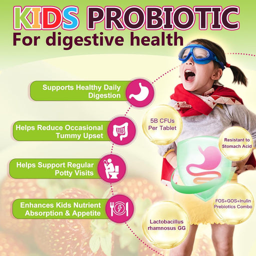 Nature Target Kids Probiotic + Multivitamin, 5 Billion CFUs, 75 Tablets Probiotic