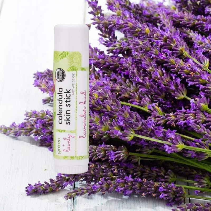 Green + Lovely Lavender Bud Skin Stick - Organic Lotion Stick - Travel Size