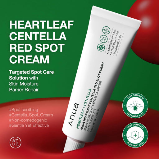 AsiaBeautyMall ANUA Heartleaf Centella Red Spot Cream Moisturizer Forest Green
