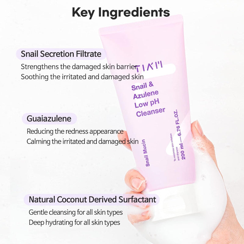 AsiaBeautyMall TIA'M Snail & Azulene Low pH Cleanser Face Cleanser