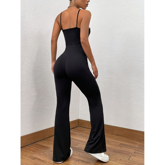 Square Neck Spaghetti Strap Jumpsuit