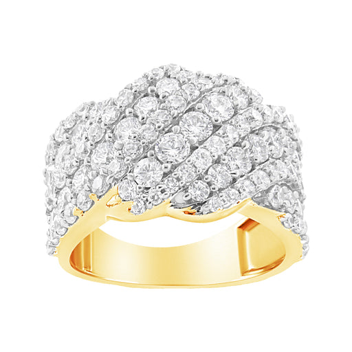 Bids.com 10K White Gold 3.00 Cttw Diamond Multi Row Cluster Band Ring (I-J Color, I3 Clarity) - Size 7 Rings