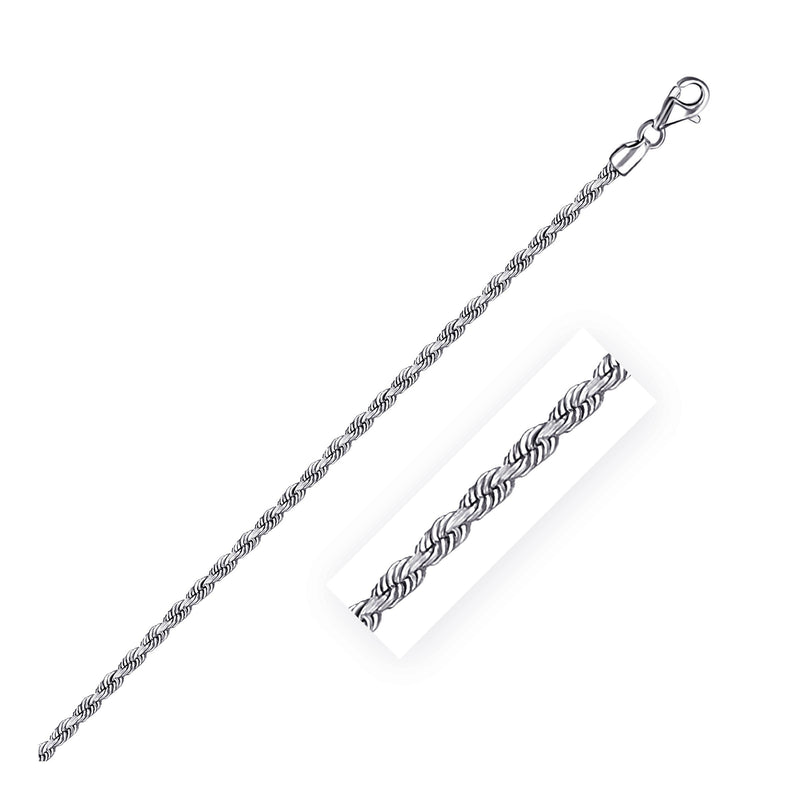 Bids.com 2.5mm 14k White Gold Solid Diamond Cut Rope Chain Necklaces White Smoke 16 / White Gold,18 / White Gold,20 / White Gold,22 / White Gold,24 / White Gold,30 / White Gold