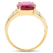 Bids.com 7.50 Carat Glass Filled Ruby .925 Sterling Silver Ring Rings