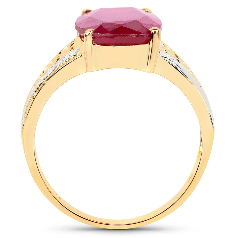 Bids.com 7.50 Carat Glass Filled Ruby .925 Sterling Silver Ring Rings