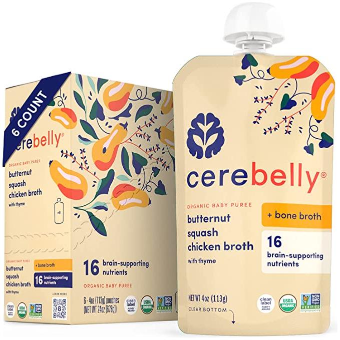 Cozy Farm - Cerebelly Puree Chicken Broth For Babies And Toddlers (Pack Of 6-4Oz)