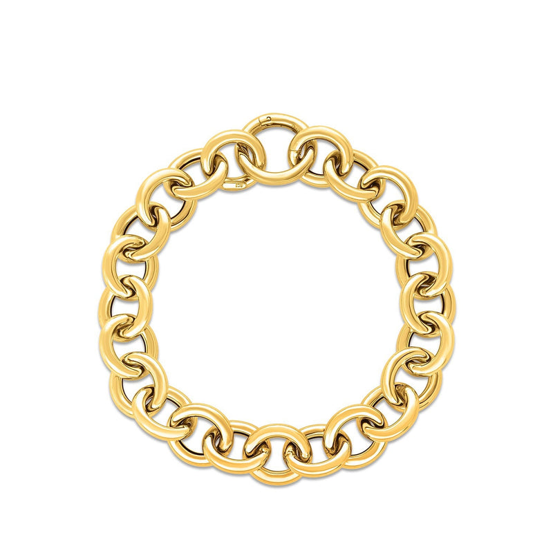 Bids.com 14k Yellow Gold Round Link Bracelet (11.60 mm) Bracelets
