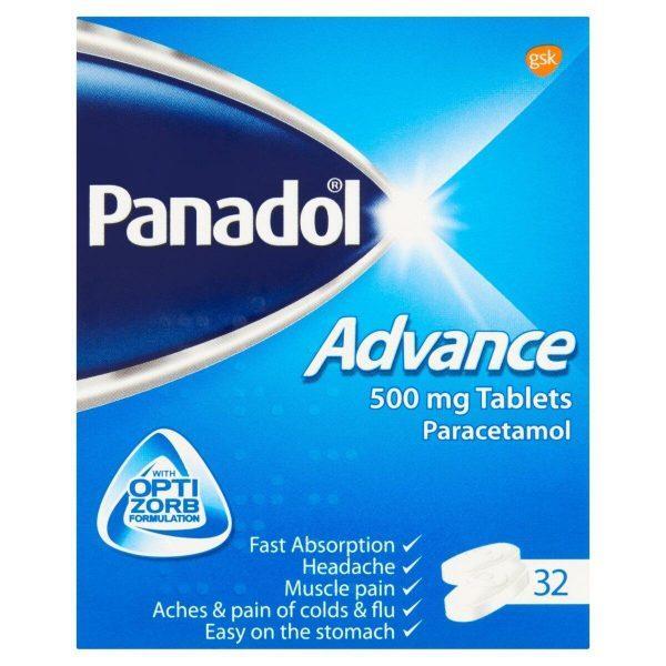 Panadol Panadol Advance 500mg Tablets, 30 Tablets Health Care