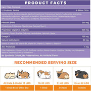 Nature Target Chicken flavor Probiotics for Dogs & Cats, 6 Billion CFUs, 180 Chews Pet Vitamins Supplements