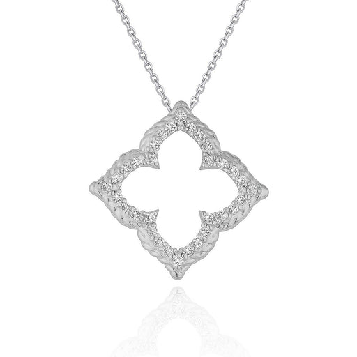 Bids.com 14k White Gold Diamond Cut-out Flower Pendant (1/3 cttw) Necklaces