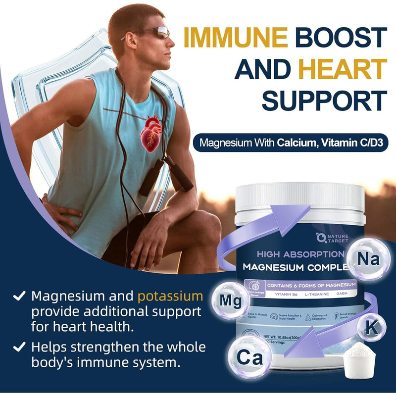 Nature Target Magnesium Powder Supplement, 10.58 OZ Magnesium Glycinate