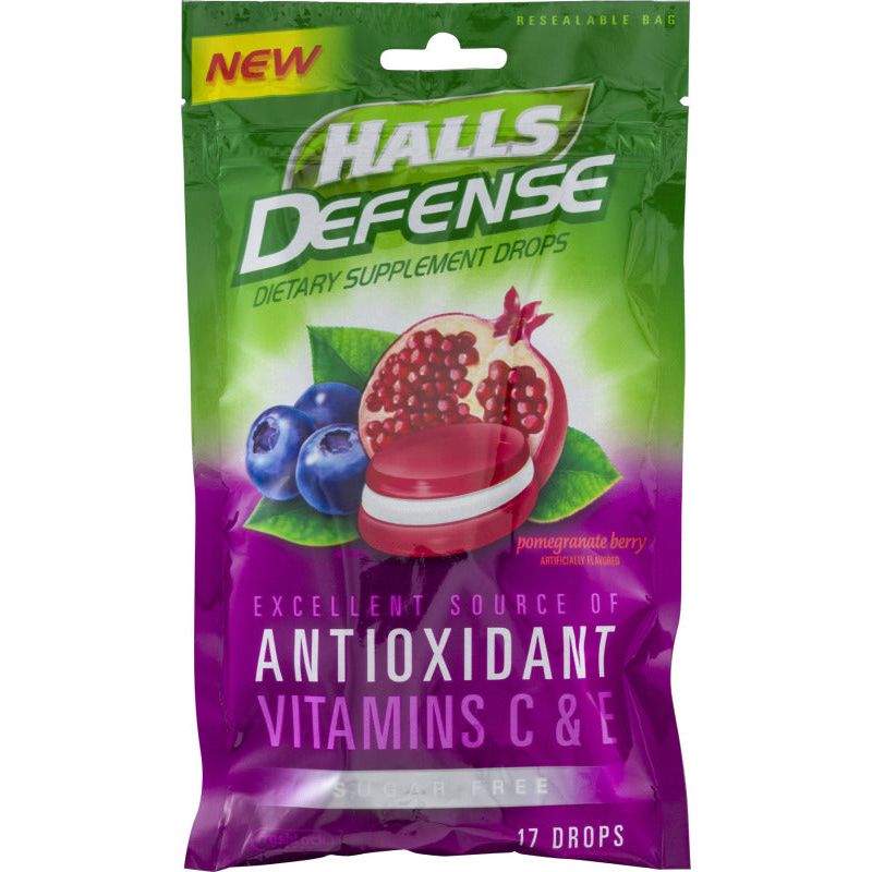 Halls Halls Defense Dietary Supplement Drops, Sugar Free, Pomegranate Berry Health & Beauty Dark Olive Green