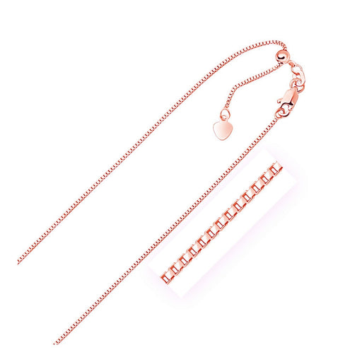 Bids.com 14k Rose Gold Adjustable Box Chain 0.85mm Necklaces
