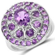 Bids.com 2.67 Carat Genuine Amethyst .925 Sterling Silver Ring Rings
