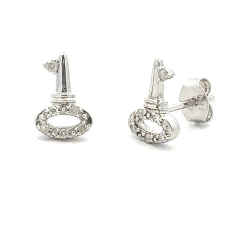 Bids.com .03ct Diamond Earrings Sterling Silver Earrings