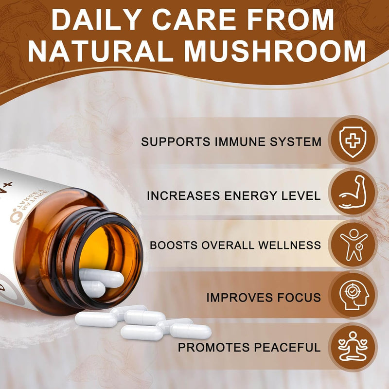 Nature Target 14-IN-1 Mushroom Complex with Lion's Mane, 120 Capsules Mushroom