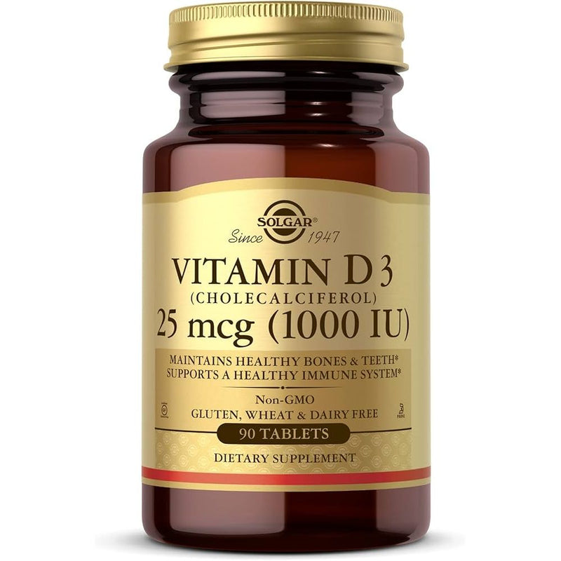 Solgar Vitamin D3 (Cholecalciferol) 25 mcg (1000 IU) - 90 Tablets