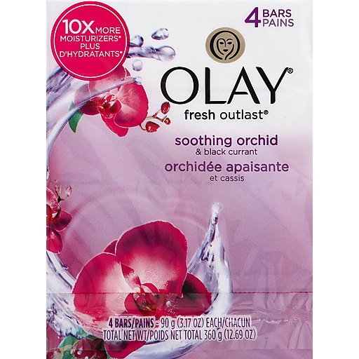 Olay Olay Soap Bar Fresh Outlast Orchid 4pk 3.17oz Bath & Body Lavender