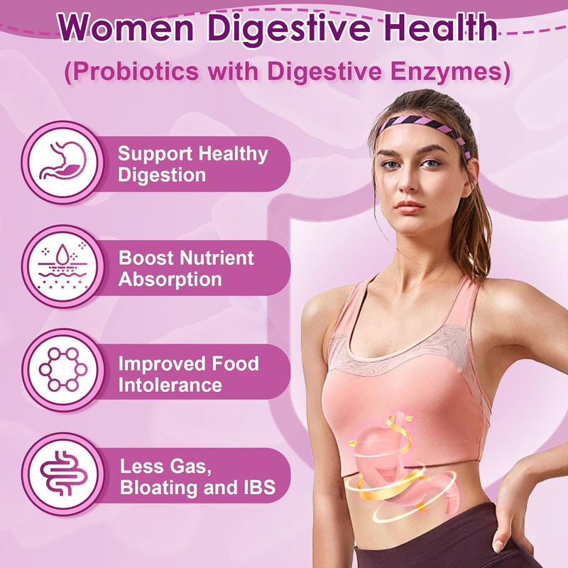 Nature Target Women's Probiotics for Gut Health, 100 Billion CFUs, 180 Veggie Capsules Probiotic