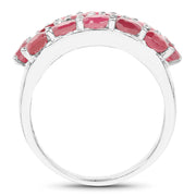 Bids.com 3.52 Carat Genuine Ruby .925 Sterling Silver Ring Rings