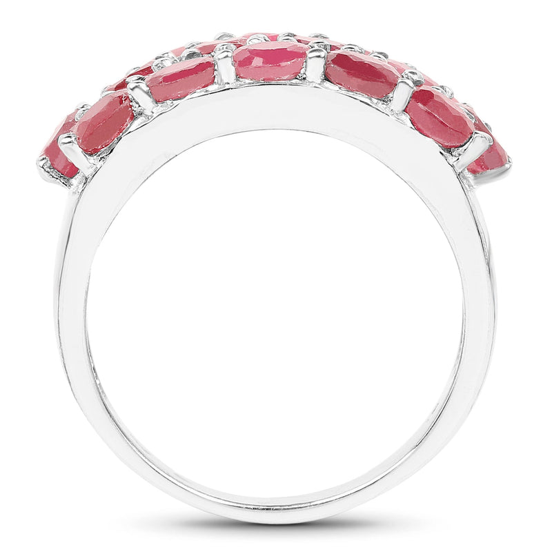 Bids.com 3.52 Carat Genuine Ruby .925 Sterling Silver Ring Rings