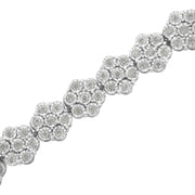 Bids.com .925 Sterling Silver 2.0 cttw Diamond 7 Stone Floral Cluster Link Bracelet (I-J Color, I3 Clarity) -7.25" Bracelets