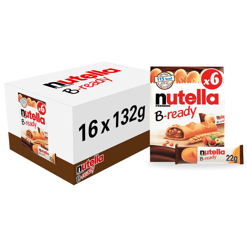 Nutella Nutella B-ready Crispy Wafer Bars, Hazelnut Spread with Cocoa, 16 Count Box Candy & Chocolate