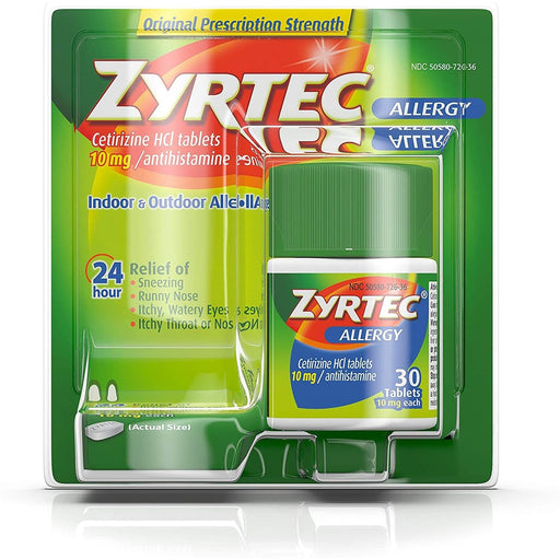 Zyrtec Zyrtec 24 Hour Allergy Relief Tablets With 10 Mg Cetirizine HCl Health & Beauty