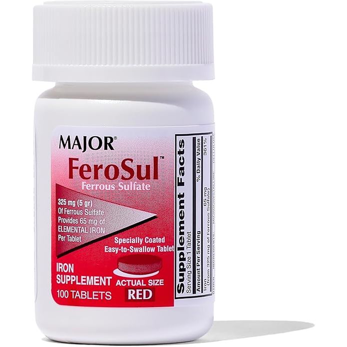 Major Pharmaceuticals Major Pharmaceuticals Ferrous Sulfate 325mg Iron Supplement, 100 Count Vitamins & Supplements