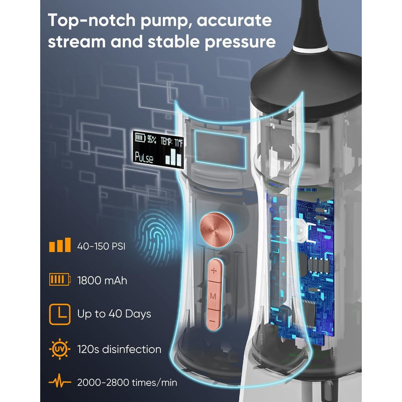 LP221 Cordless Professional Water Flosser with UVC Sterilizable