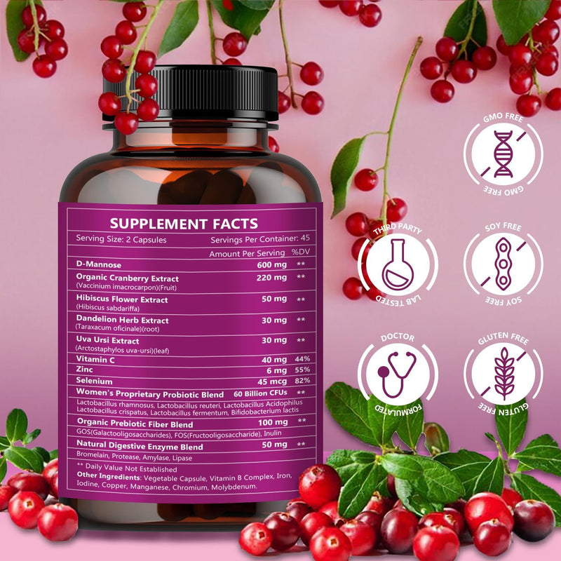 Nature Target Women’s Urinary Health Probiotics, 60 Billion Probiotics, 90 Veggie Capsules Probiotic