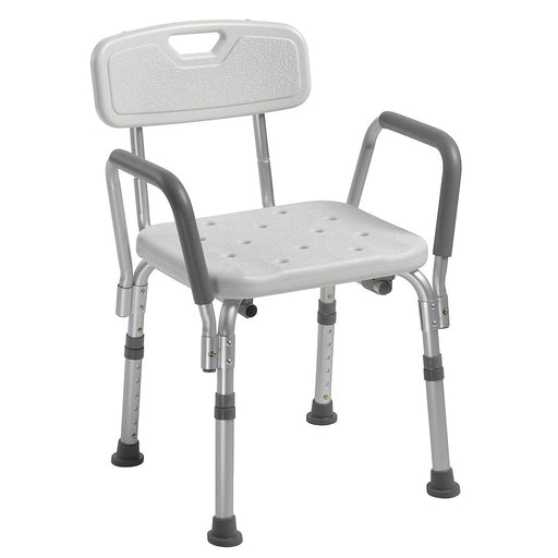 Drive Medical Bath Safety Bench with Back and Arms Health Care White Smoke