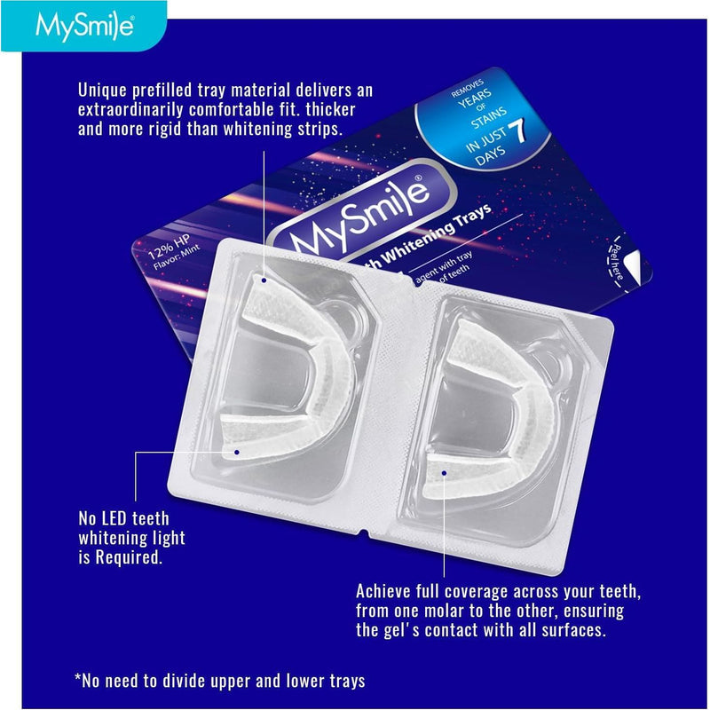 MySmile Prefilled Teeth Whitening Trays w/ 12% Hydrogen Peroxide Teeth Whitening