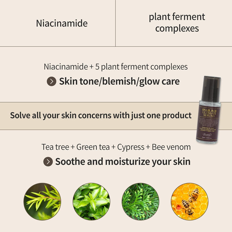 AsiaBeautyMall Benton Snail Bee Ultimate Serum Plus Serum Misty Rose