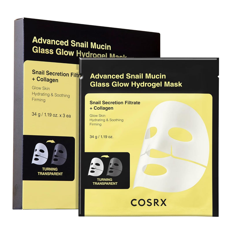 AsiaBeautyMall Cosrx Advanced Snail Mucin Glass Glow Hydrogel Mask Face Mask White Smoke