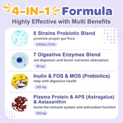 Nature Target 4-in-1 Probiotics for Dogs & Cats, 90 Scoops Pet Vitamins Supplements