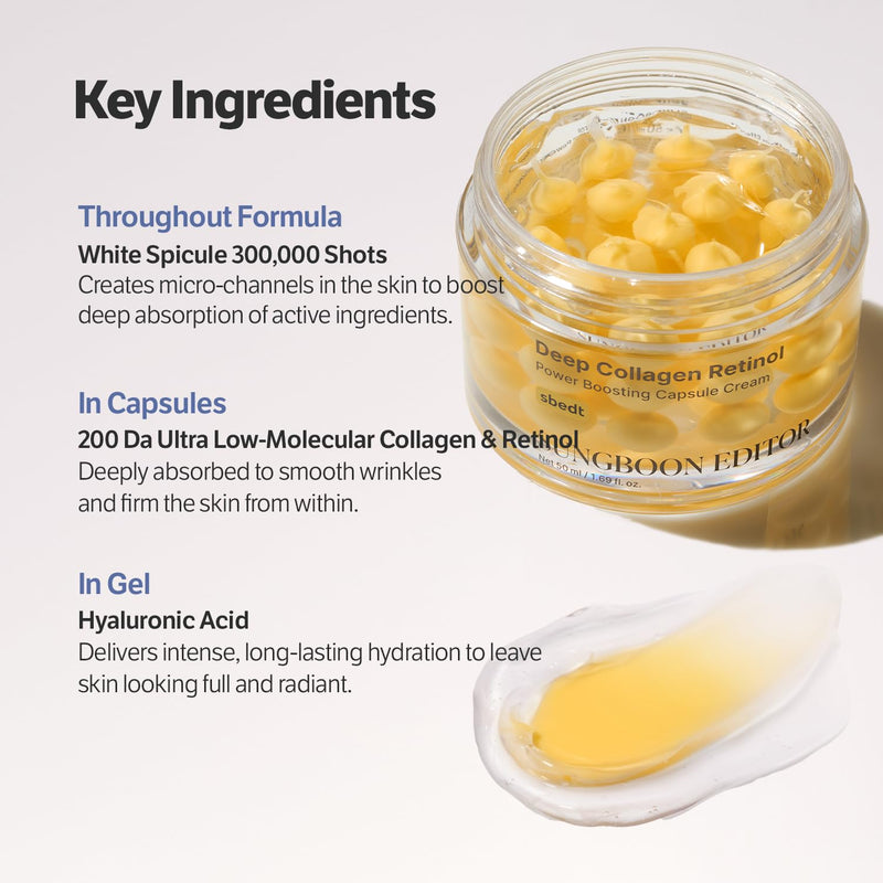 AsiaBeautyMall Sungboon Editor Deep Collagen Retinal Power Boosting Capsule Cream Moisturizer Lavender